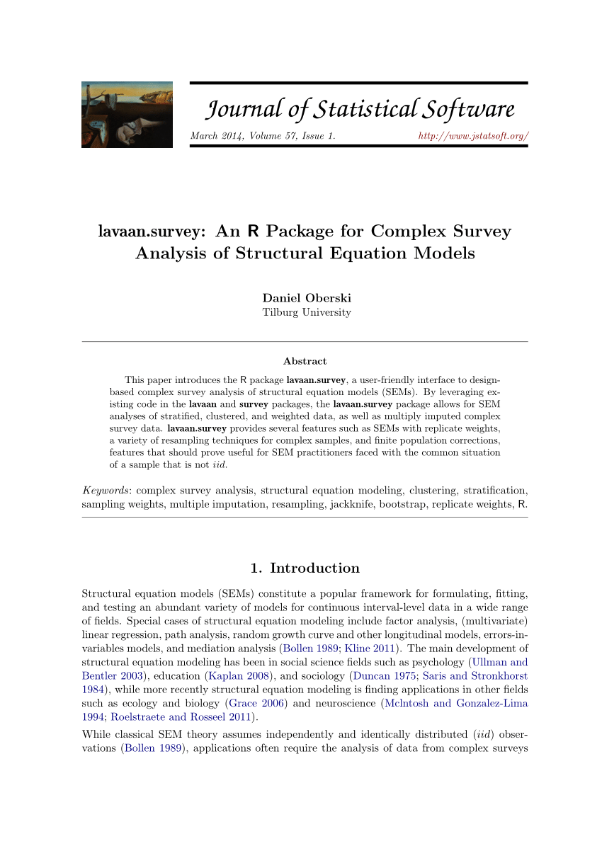 Pdf Lavaan Survey An R Package For Complex Survey Analysis Of - pdf lavaan survey an r package for complex survey analysis of structural equation models